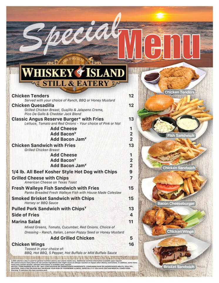 food menu featuring appetizers, salads, entrees, burgers, chicken wings, sandwiches, sides and more