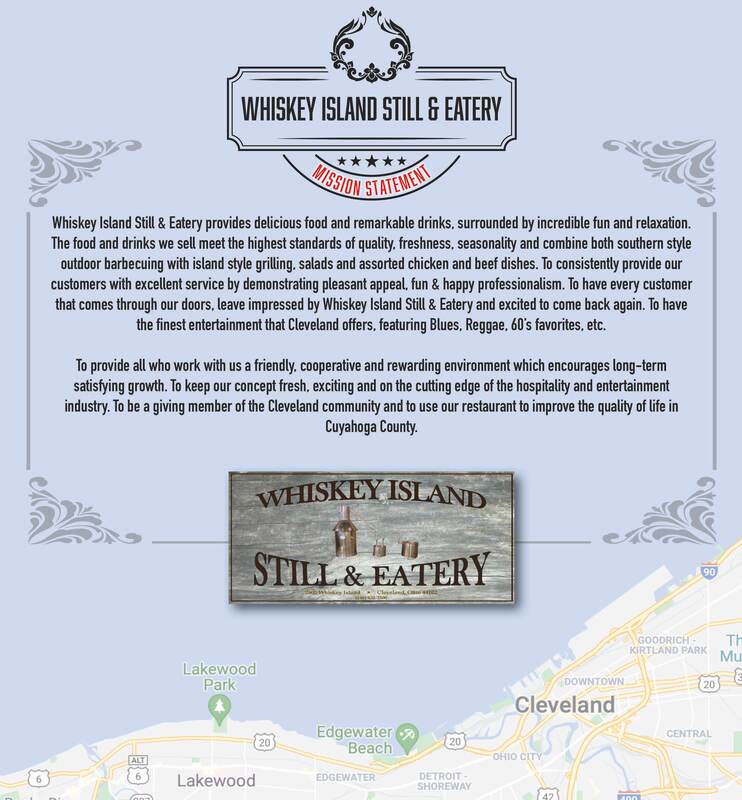 Whiskey Island Still & Eatery Mission Statement